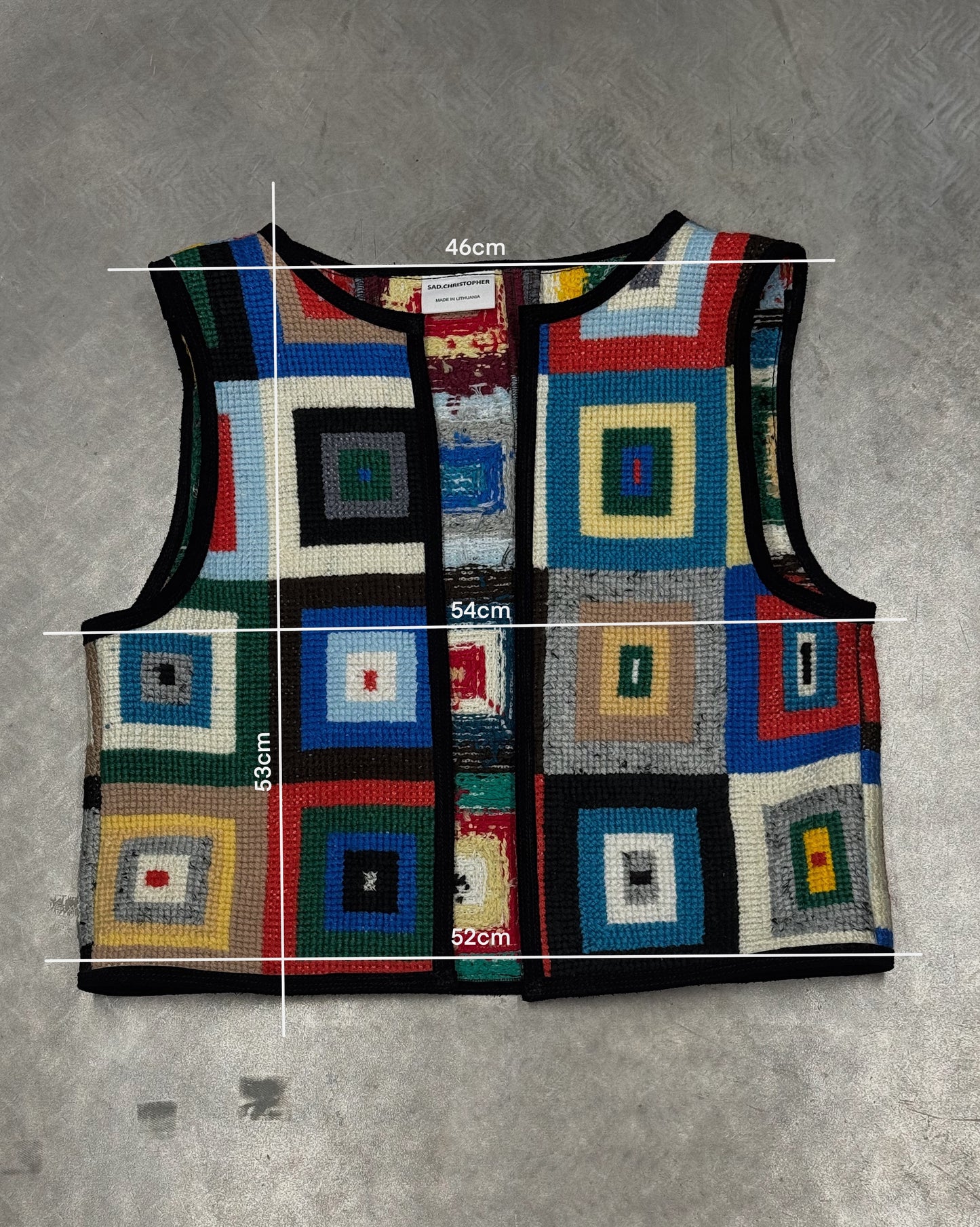 1/1 Geometric Patchwork Woven Vest
