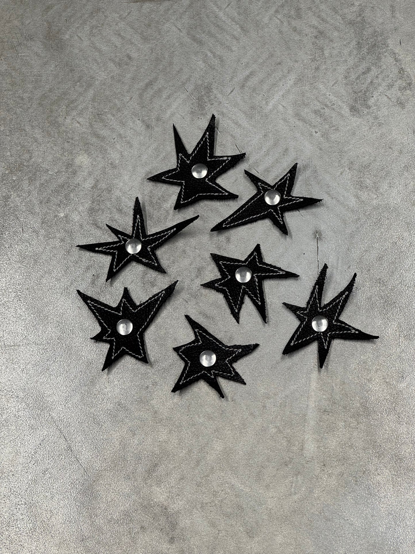 Attachable Black Leather Stars