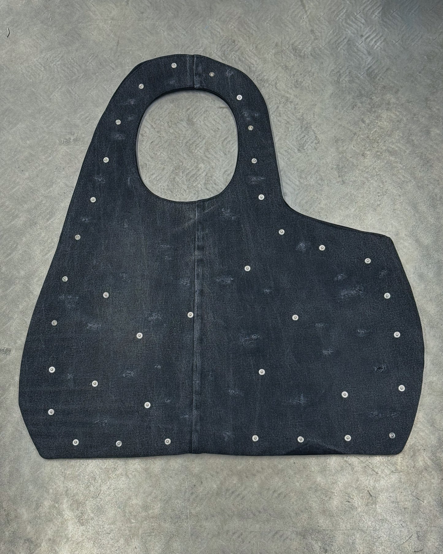 1/1 Studded Sculptural Distressed Large Bag Black/Grey