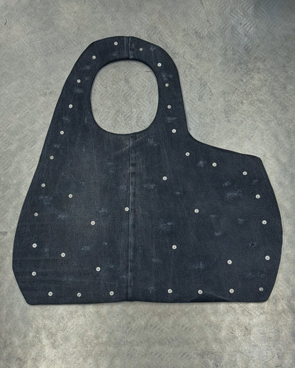 1/1 Studded Sculptural Distressed Large Bag Black/Grey