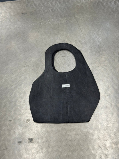 1/1 Sculptural Denim Midi Bag Black + Blue Front