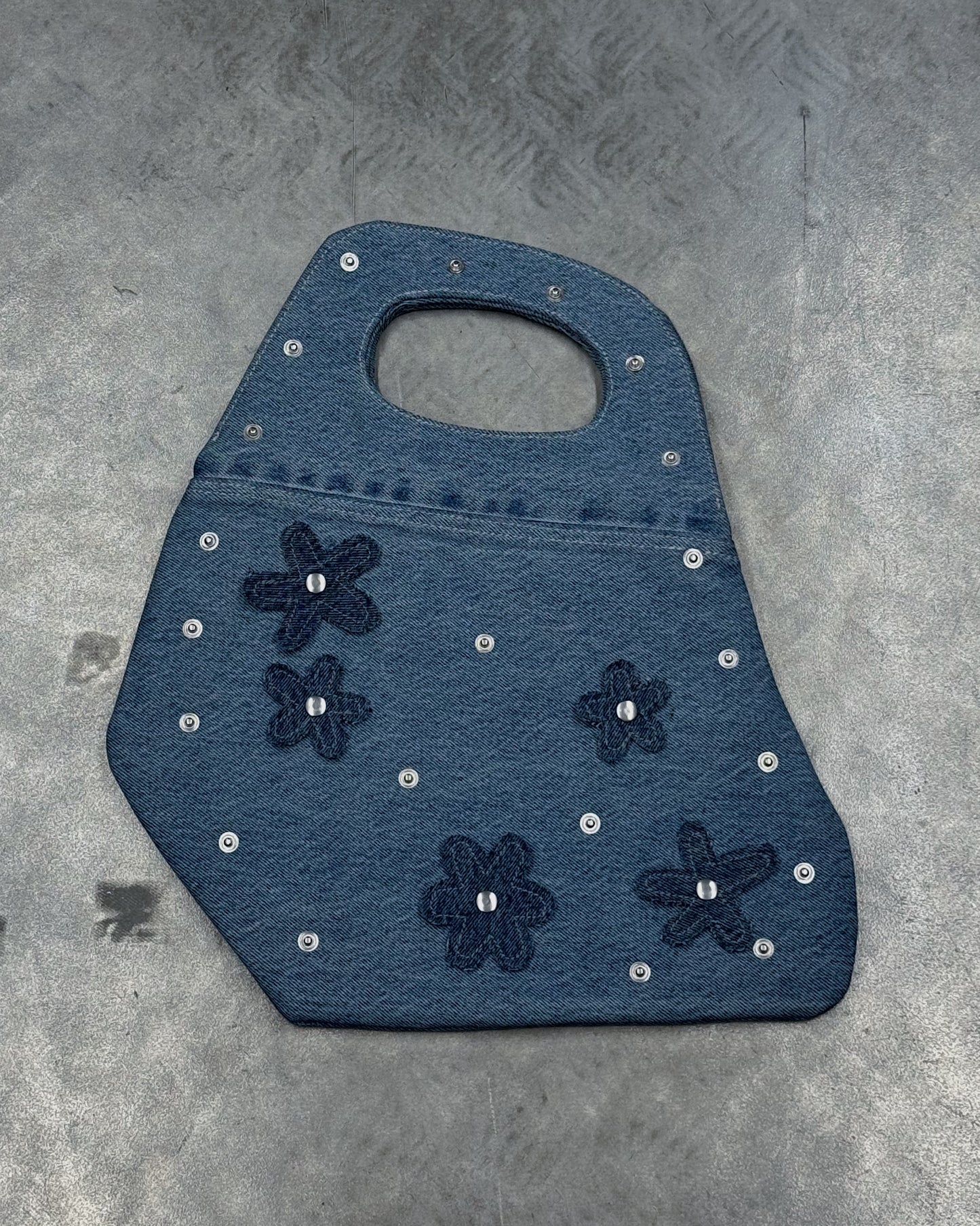 1/1 Studded Sculptural Blue Denim Mini Bag