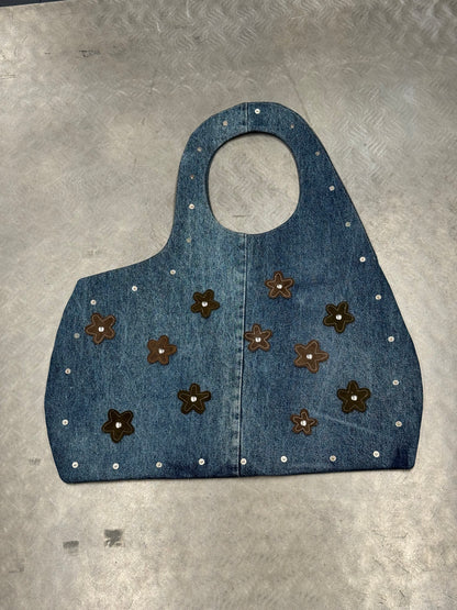1/1 Studded Sculptural Large Bag Blue + Dark Blue Front