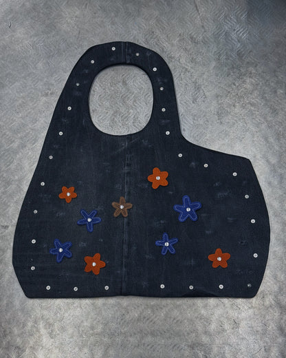 1/1 Studded Sculptural Distressed Large Bag Black/Grey