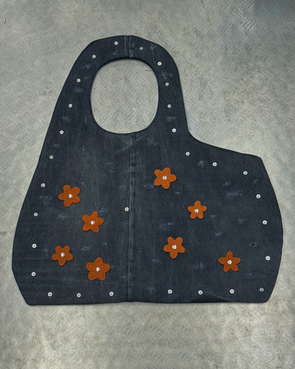 1/1 Studded Sculptural Distressed Large Bag Black/Grey