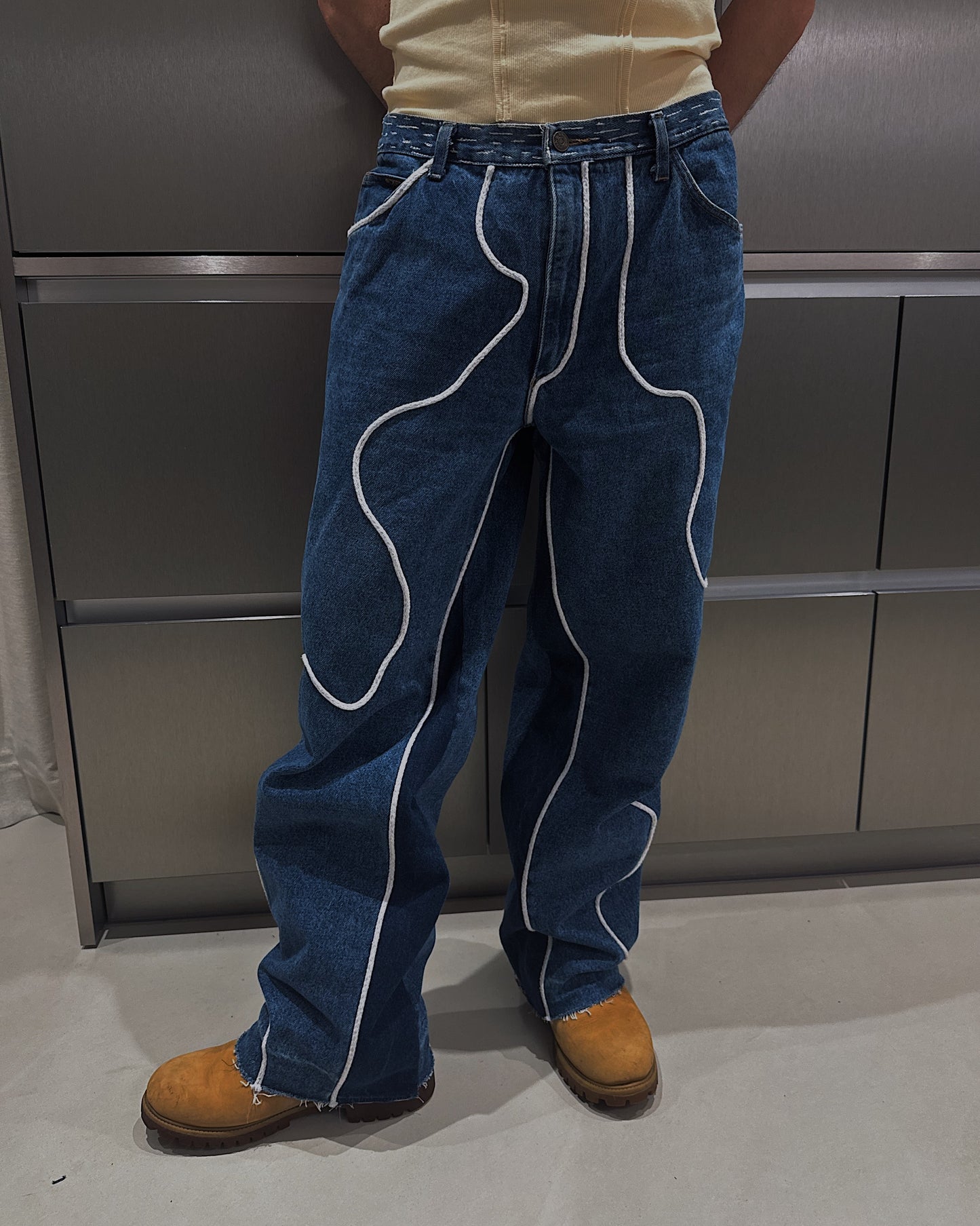 1/1 Wave Stitch Upcycled Vintage Jeans