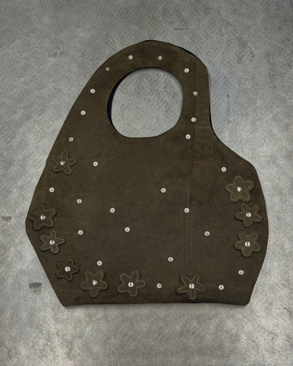 1/1 Studded Sculptural Midi Leather Bag Dark Green