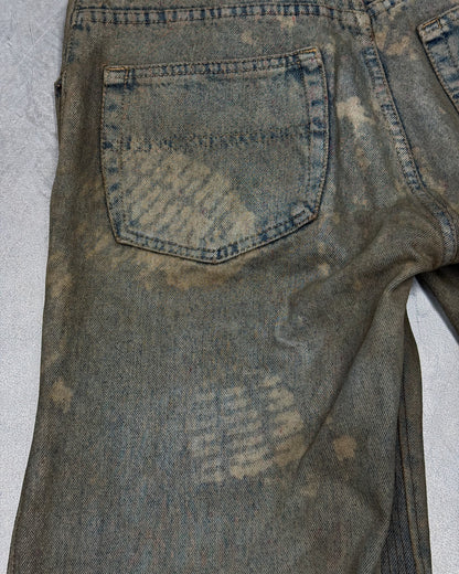 1/1 Foot Bootprint Hand-Dyed Upcycled Vintage Jeans