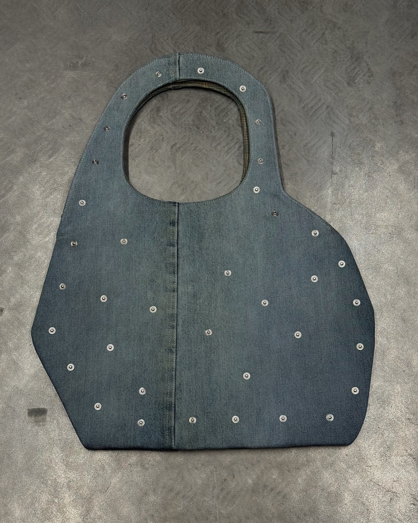1/1 Sculptural Blue Denim Midi Bag