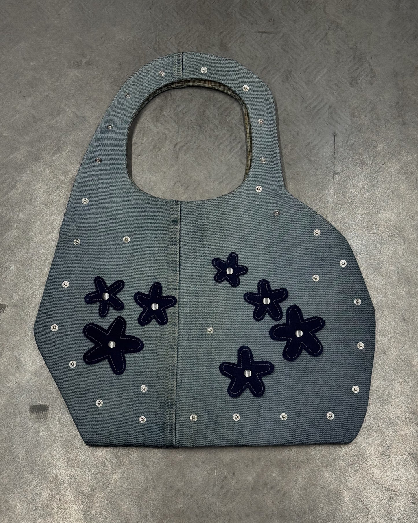 1/1 Sculptural Blue Denim Midi Bag