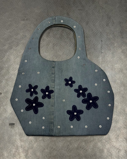 1/1 Sculptural Blue Denim Midi Bag
