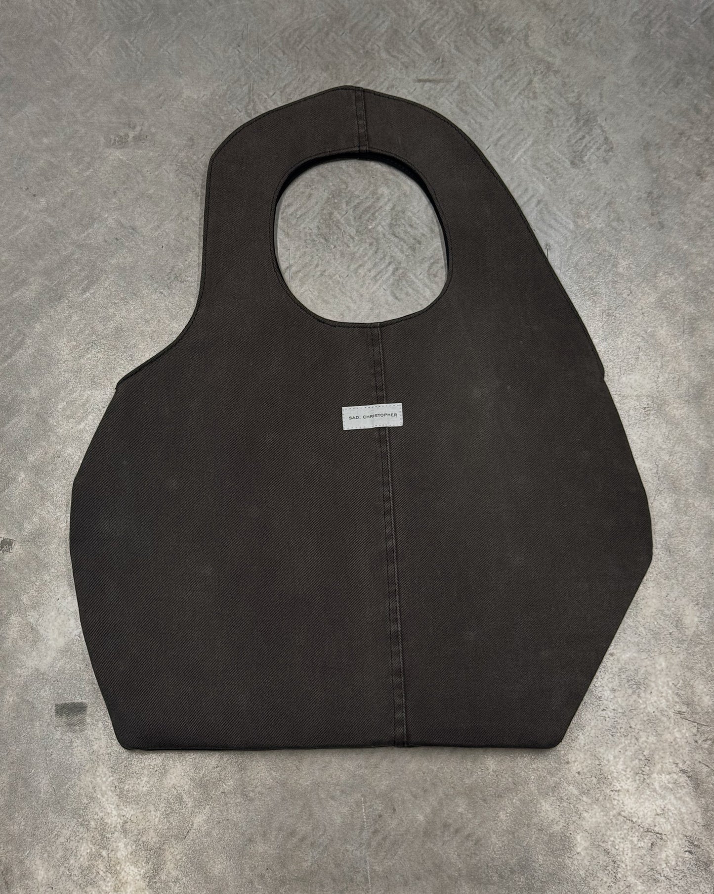 1/1 Sculptural Denim Midi Bag Dark Brown/Grey