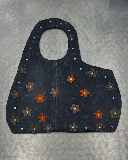 1/1 Studded Sculptural Distressed Large Bag Black/Grey