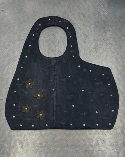1/1 Studded Sculptural Distressed Large Bag Black/Grey