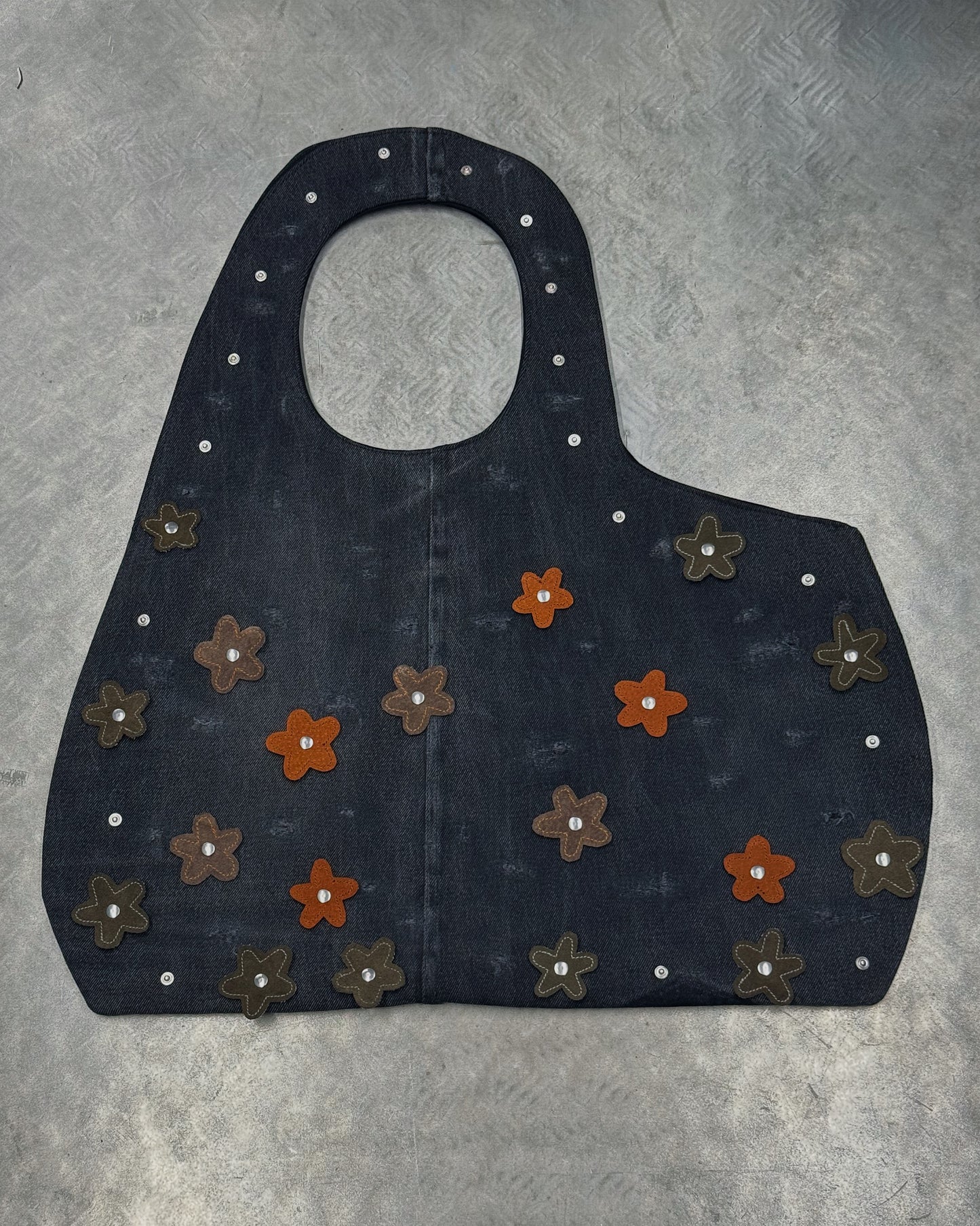 1/1 Studded Sculptural Distressed Large Bag Black/Grey