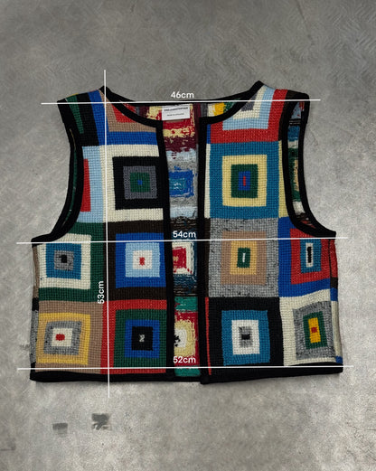 1/1 Geometric Patchwork Woven Vest