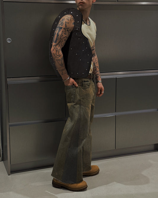 1/1 Foot Bootprint Hand-Dyed Upcycled Vintage Jeans