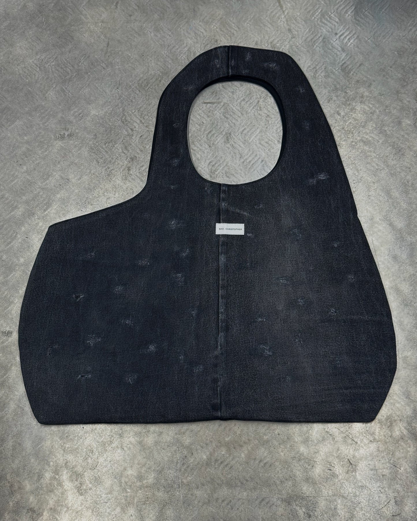 1/1 Studded Sculptural Distressed Large Bag Black/Grey