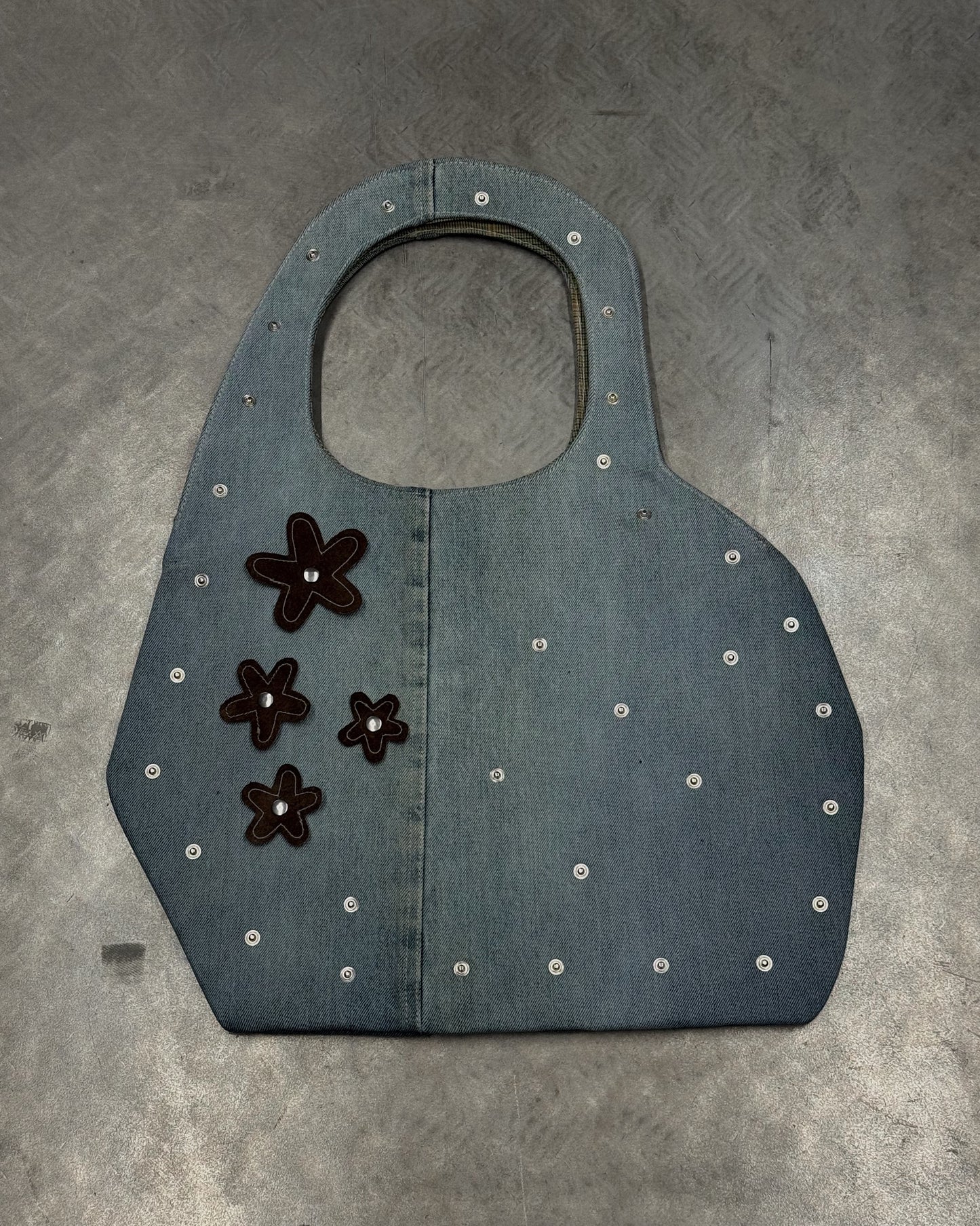 1/1 Sculptural Blue Denim Midi Bag
