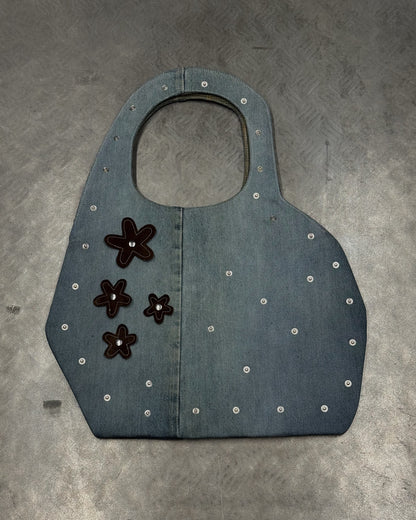 1/1 Sculptural Blue Denim Midi Bag
