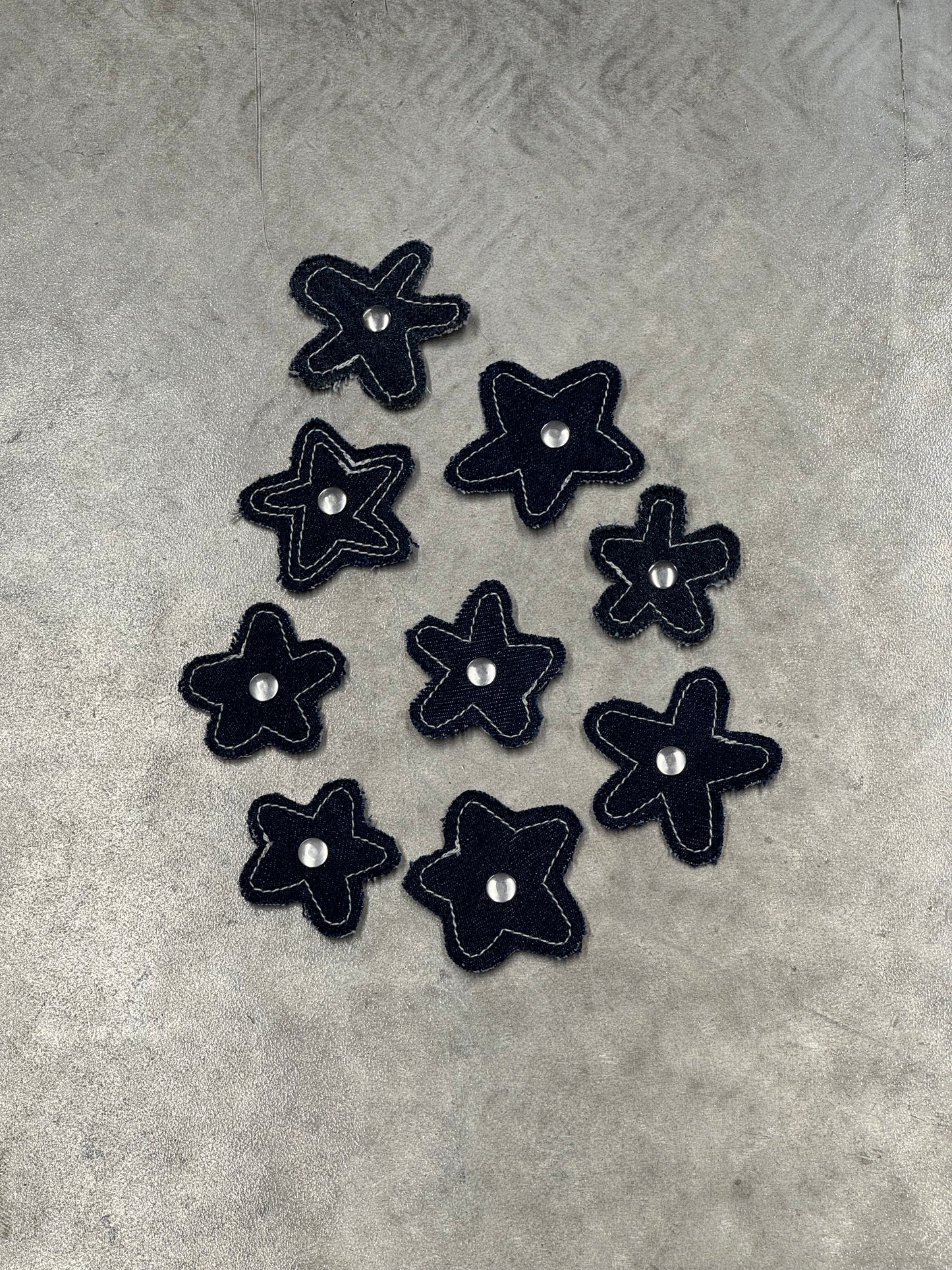 Attachable Blue Denim Flowers