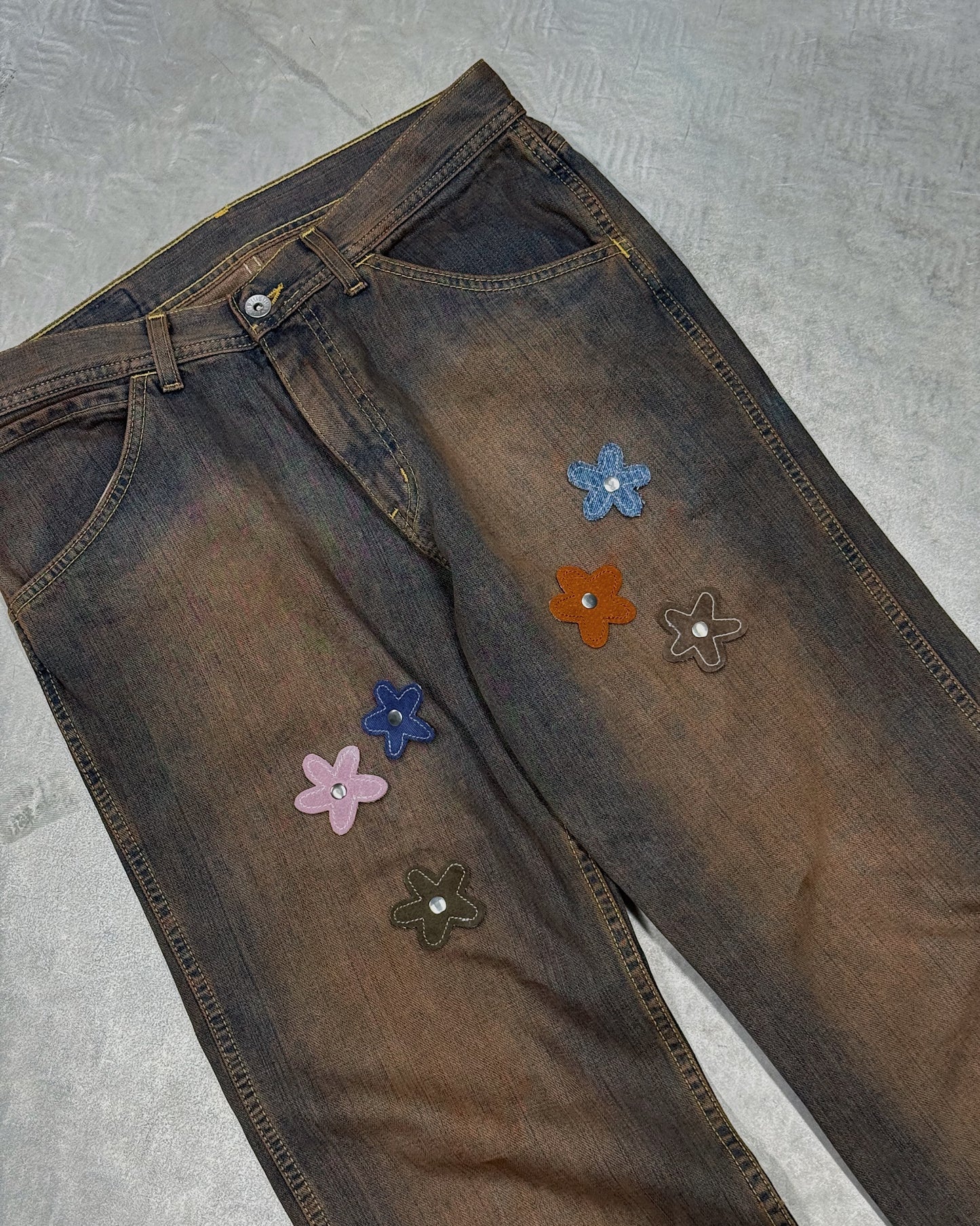 1/1 Brown Rusty Upcycled Vintage Denim