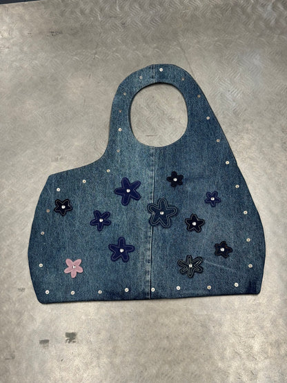 1/1 Studded Sculptural Large Bag Blue + Dark Blue Front