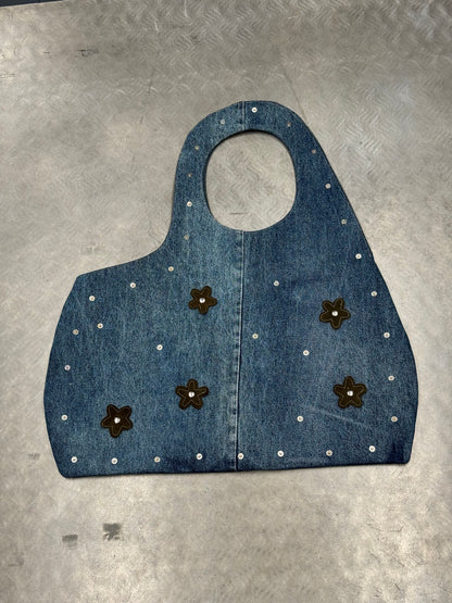 1/1 Studded Sculptural Large Bag Blue + Dark Blue Front