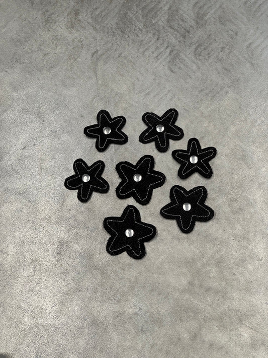Attachable Black Leather Flowers