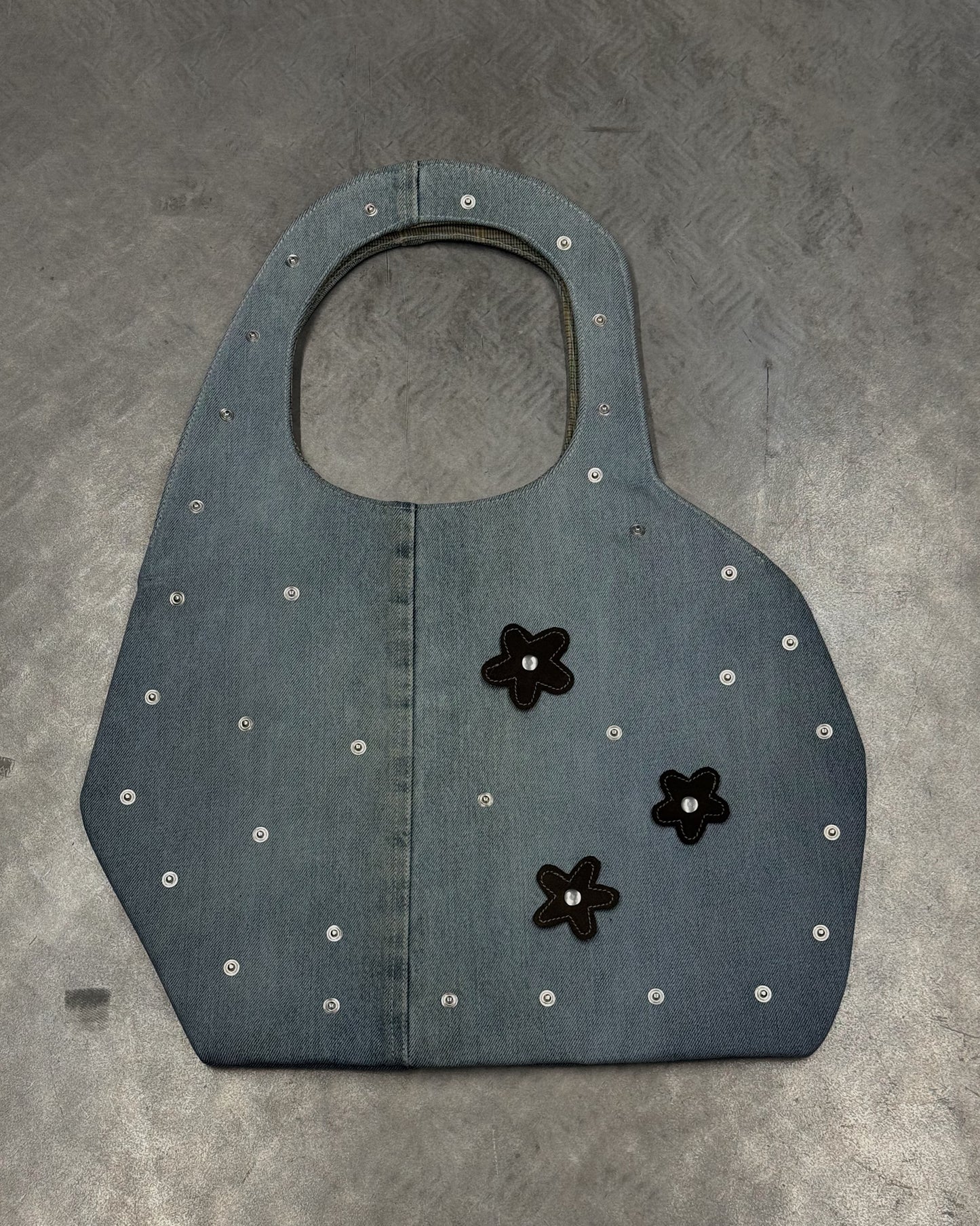1/1 Sculptural Blue Denim Midi Bag