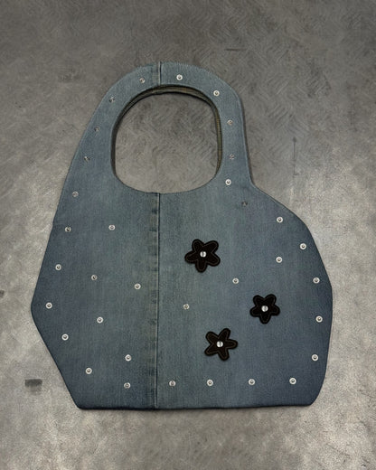 1/1 Sculptural Blue Denim Midi Bag