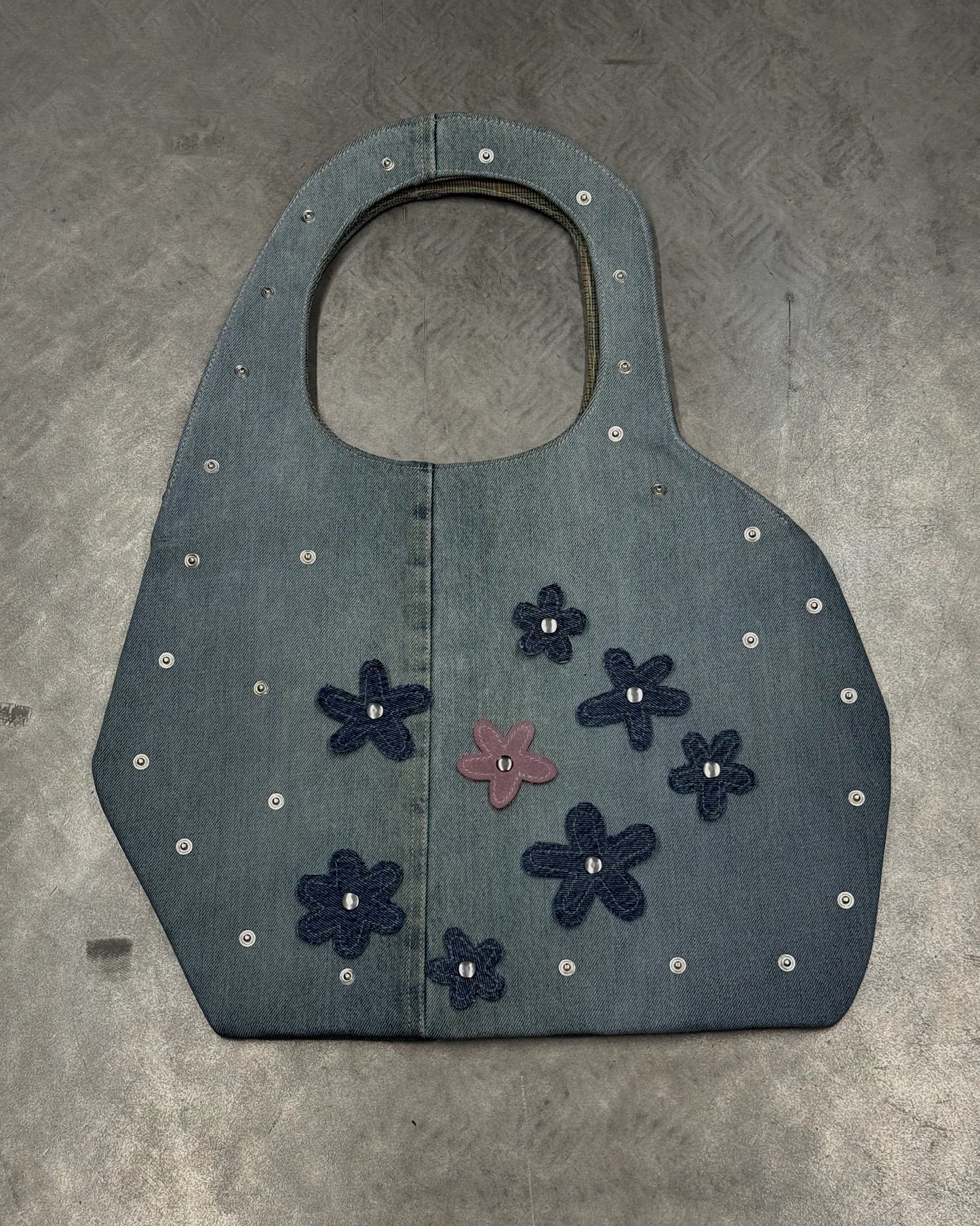 1/1 Sculptural Blue Denim Midi Bag