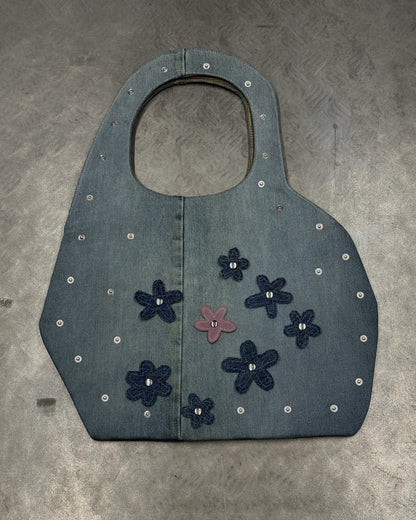 1/1 Sculptural Blue Denim Midi Bag