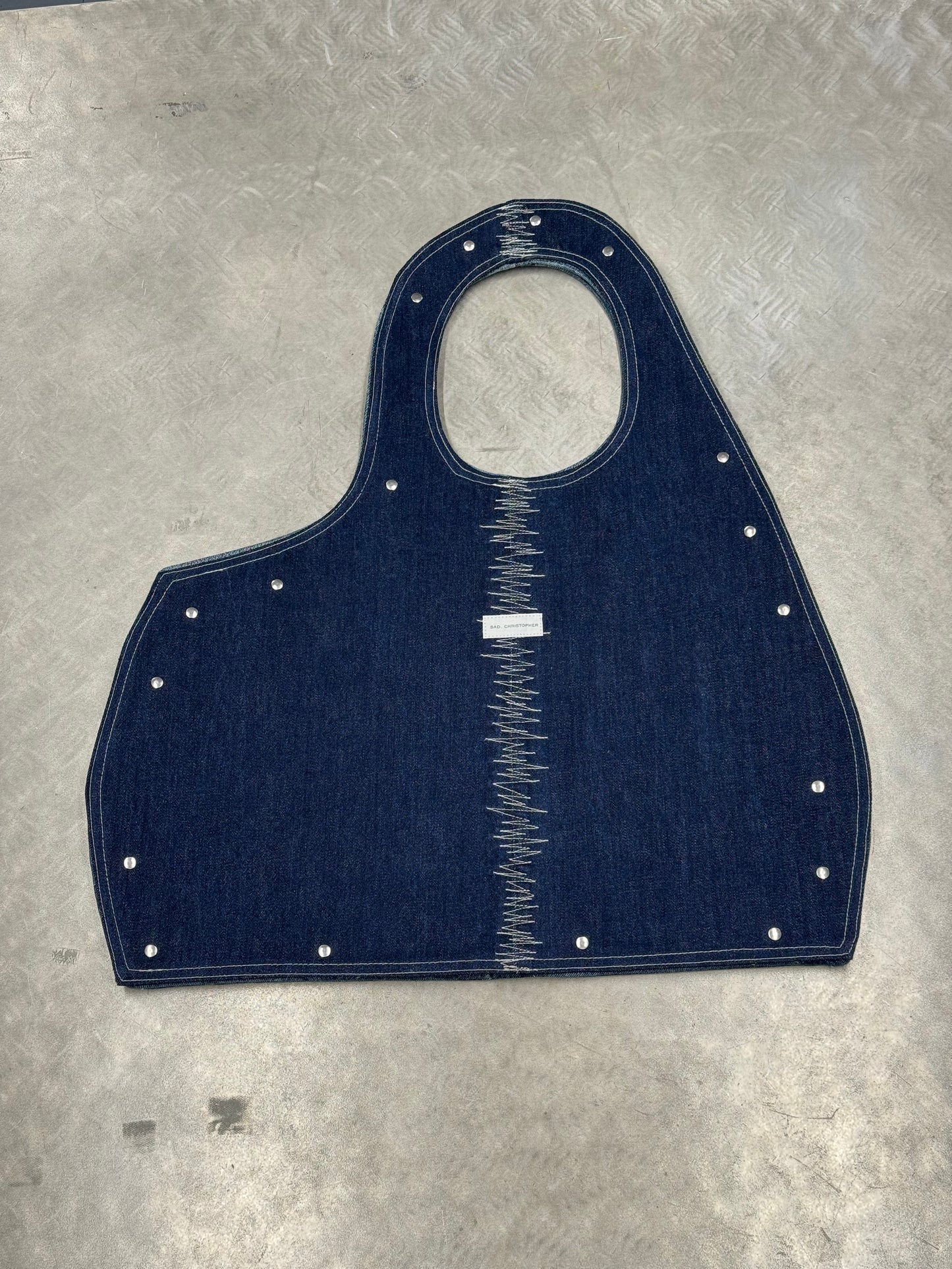1/1 Studded Sculptural Large Bag Blue + Dark Blue Front