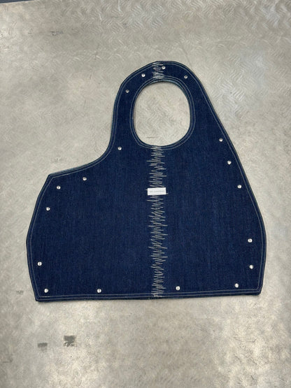 1/1 Studded Sculptural Large Bag Blue + Dark Blue Front