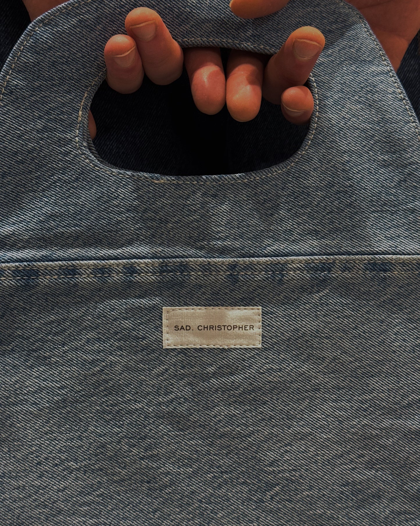 1/1 Studded Sculptural Blue Denim Mini Bag