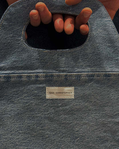 1/1 Studded Sculptural Blue Denim Mini Bag