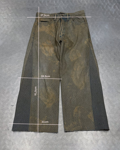1/1 Foot Bootprint Hand-Dyed Upcycled Vintage Jeans