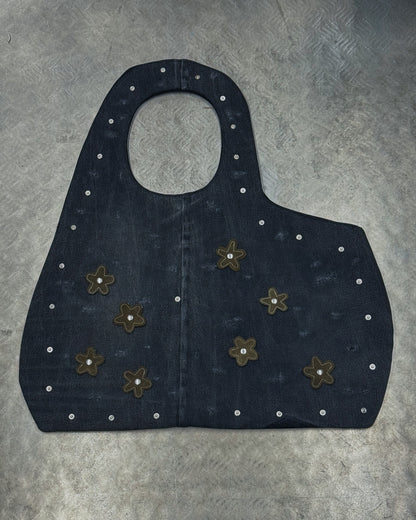 1/1 Studded Sculptural Distressed Large Bag Black/Grey