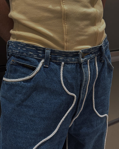 1/1 Wave Stitch Upcycled Vintage Jeans