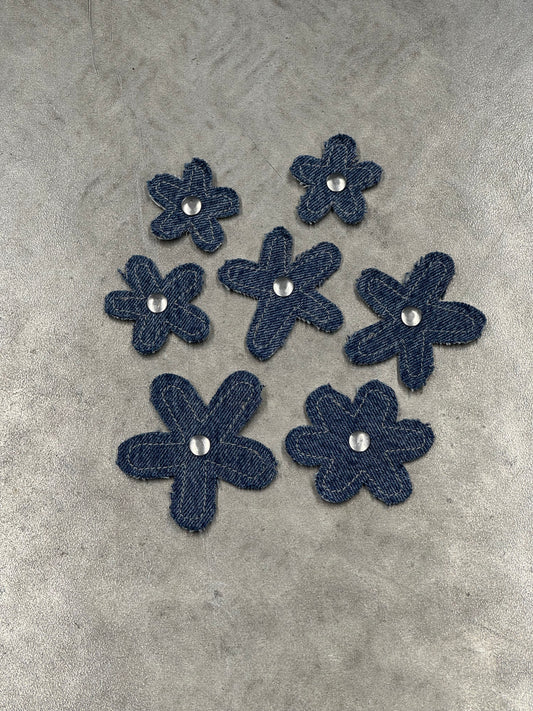 Attachable Blue Denim Flowers