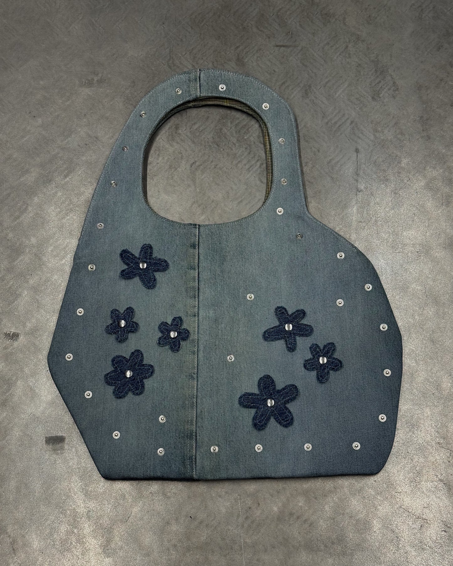 1/1 Sculptural Blue Denim Midi Bag