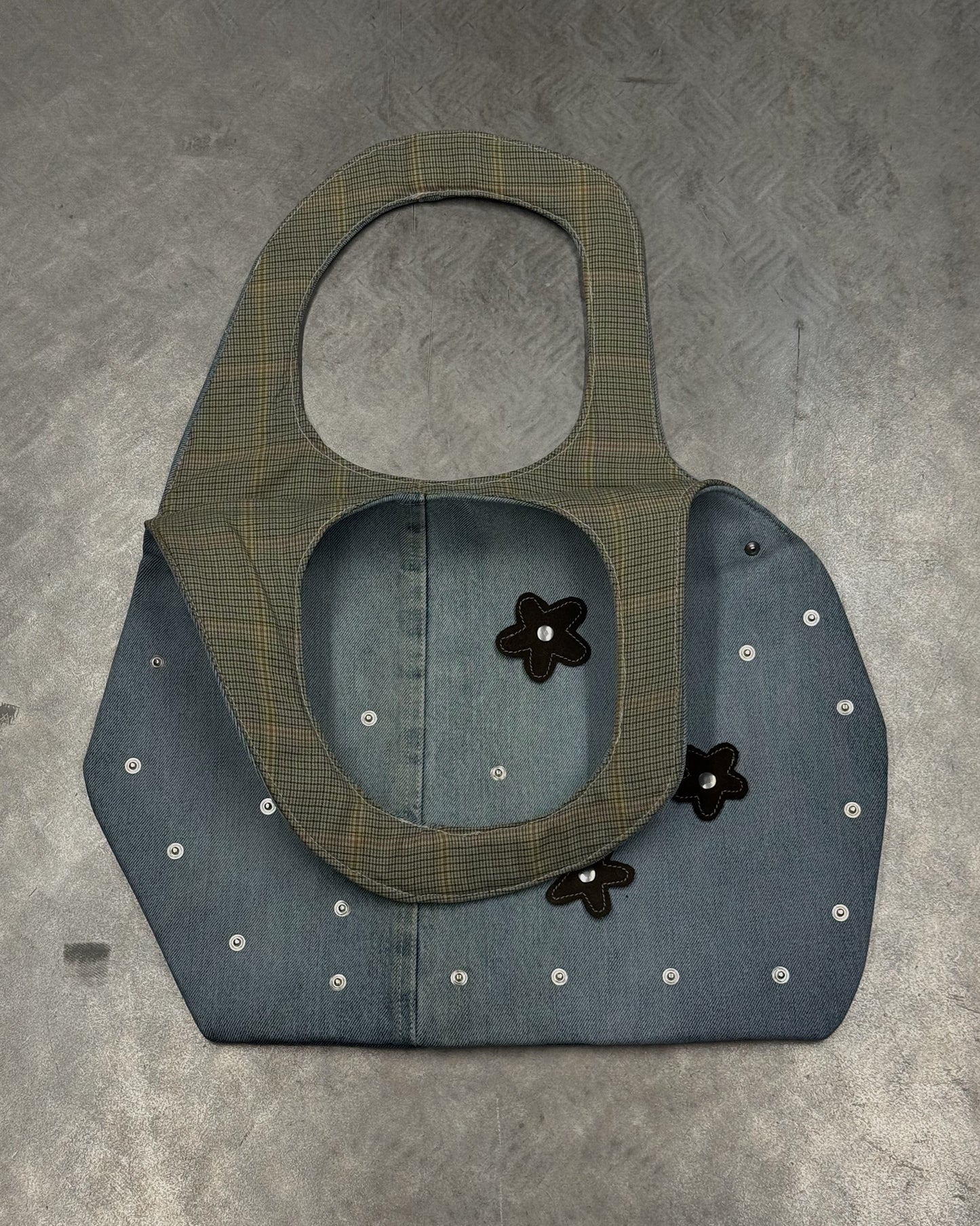 1/1 Sculptural Blue Denim Midi Bag