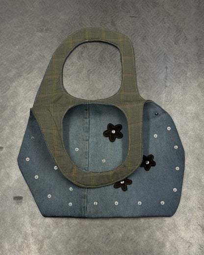 1/1 Sculptural Blue Denim Midi Bag