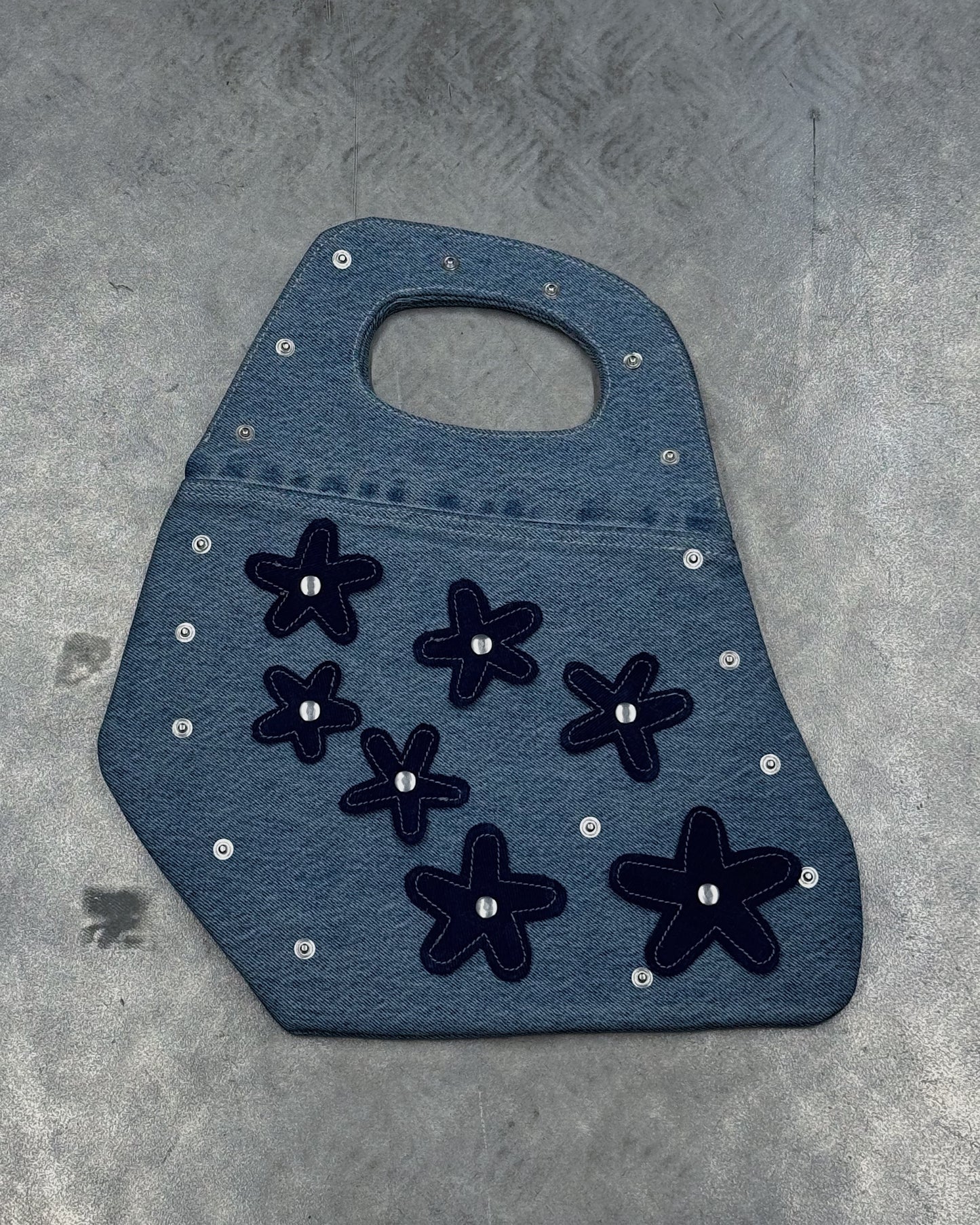 1/1 Studded Sculptural Blue Denim Mini Bag