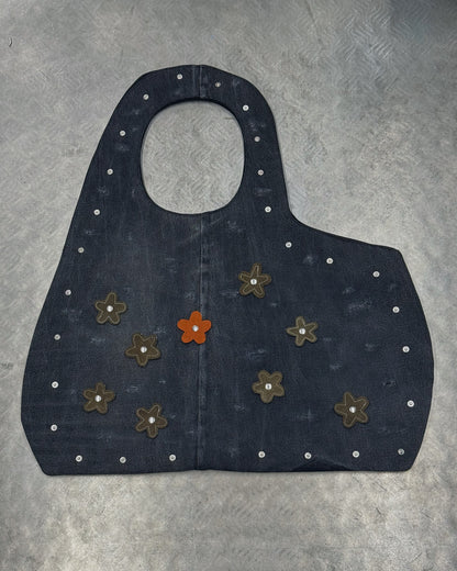 1/1 Studded Sculptural Distressed Large Bag Black/Grey