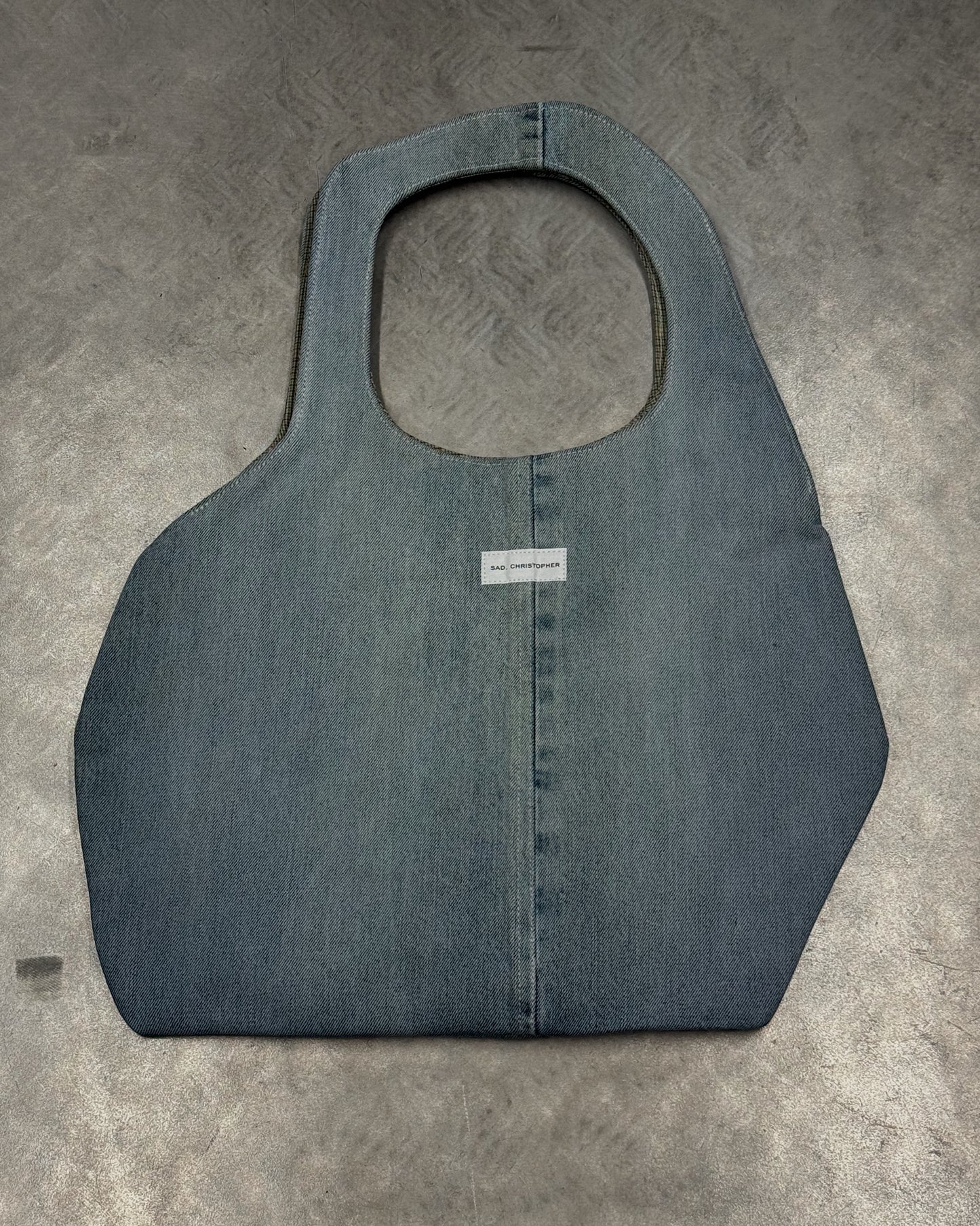 1/1 Sculptural Blue Denim Midi Bag