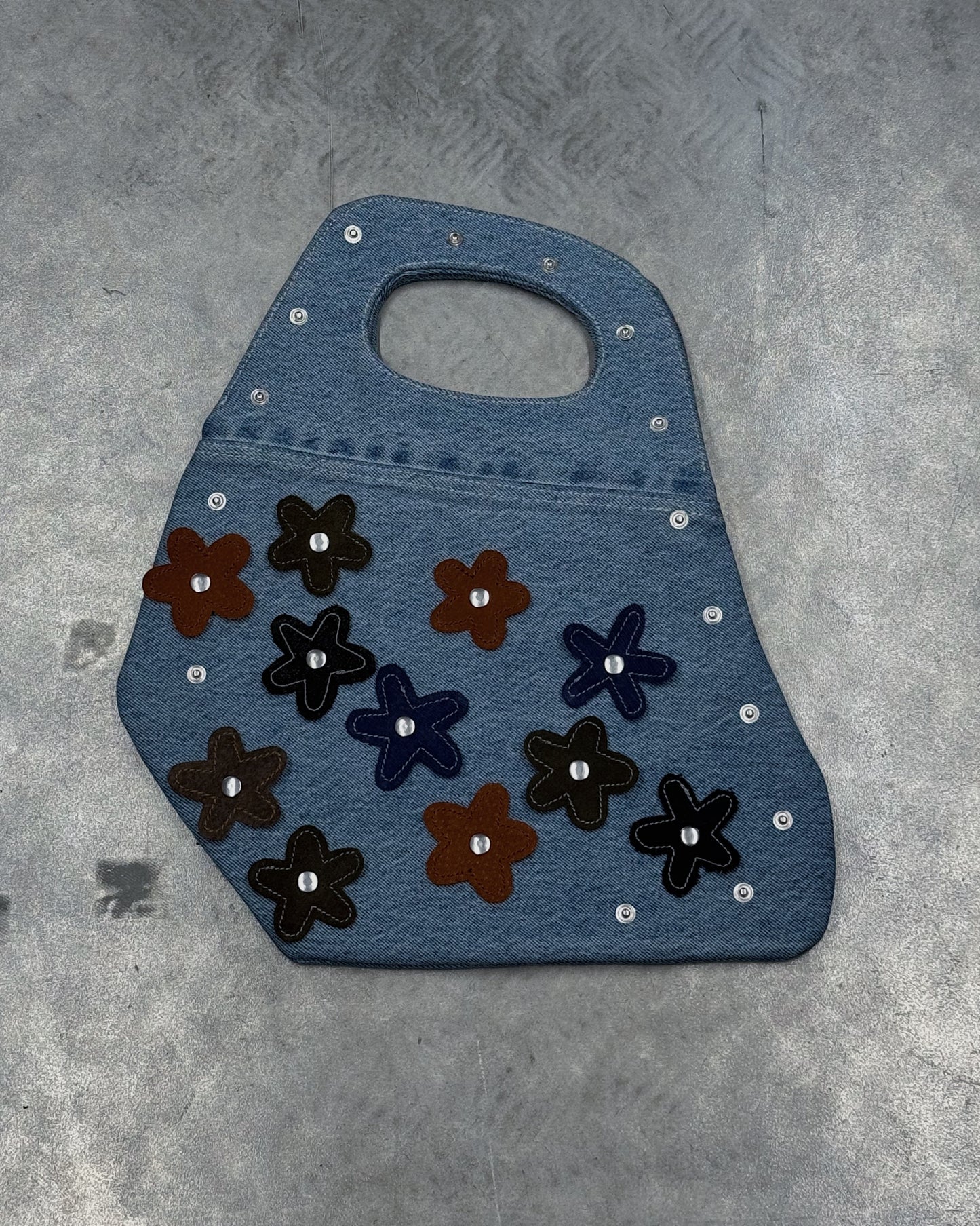 1/1 Studded Sculptural Blue Denim Mini Bag