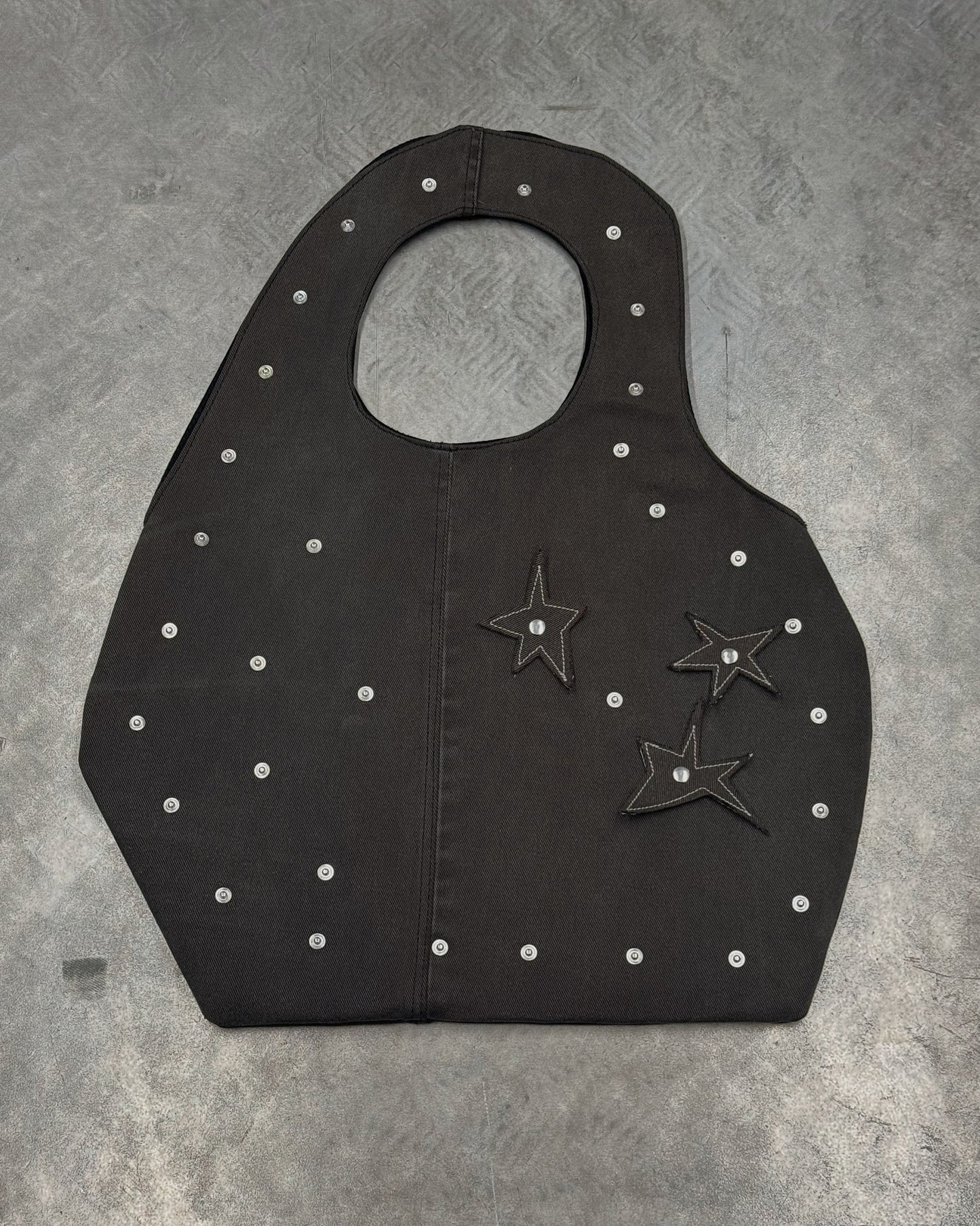 1/1 Sculptural Denim Midi Bag Dark Brown/Grey