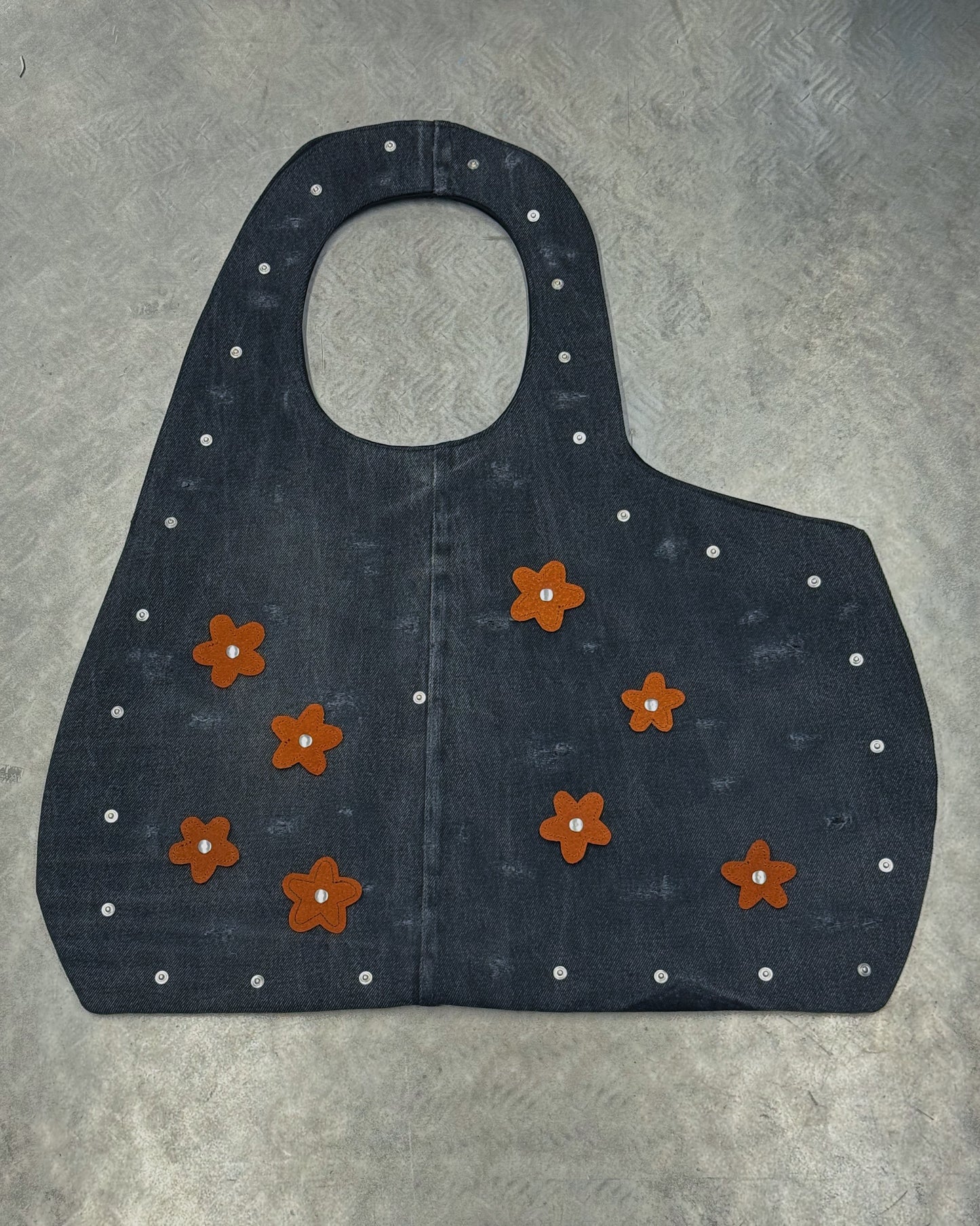 1/1 Studded Sculptural Distressed Large Bag Black/Grey